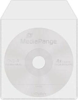 MediaRange Papierstecktaschen für 8cm Mini-CD/DVD mit Lasche und Sichtfenster, transparent, 50 Stück