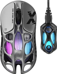 GravaStar Mercury X Pro 8KHz Wireless Gaming Mouse, Interstellar Silver, USB/Bluetooth