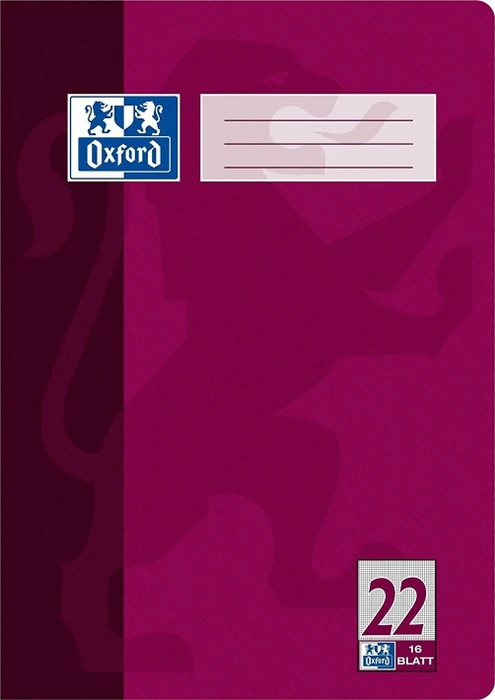 Oxford Schulheft, A4, Lineatur 22, pflaume, 16 Blatt