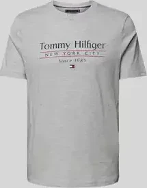 Tommy Hilfiger Roundneck Logo T-Shirt kurzarm light grey heather (Herren)