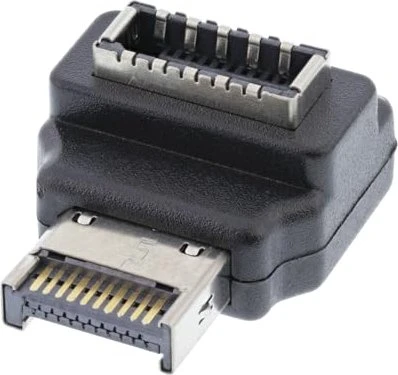 chenyang USB-Header-Adapter, USB 3.1, 10Gb/s, USB-Header Key-A [Stecker] auf USB-Header Key-A [Buchse], 90° gewinkelt, USB-Frontpanel Key-A/Typ-E Konverter