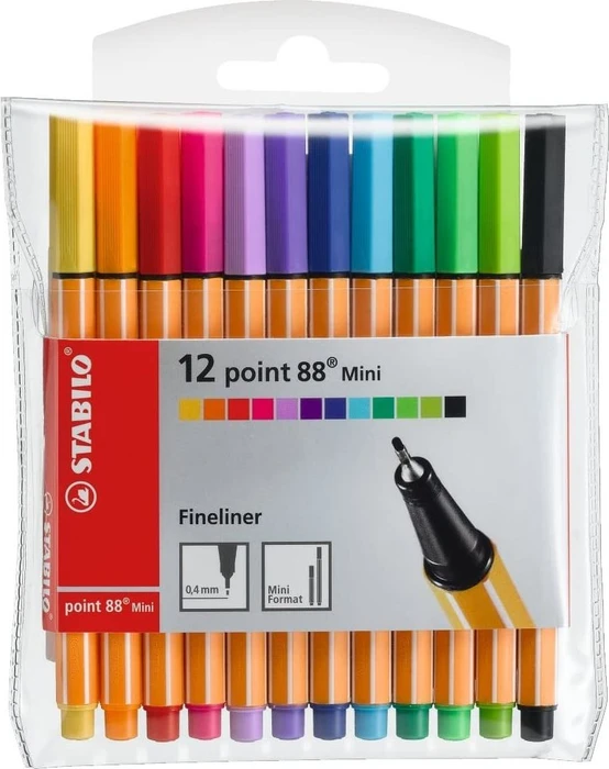STABILO point 88 mini sortiert, 12er-Set, Etui