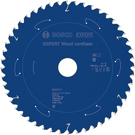 Bosch Professional Expert Wood Cordless Kreissägeblatt 48Z, 216x1.2x30mm, 1 Stück