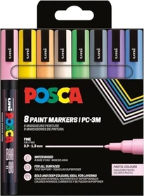 Uni-Ball POSCA PC-3M Acrylmarker Pastellfarben sortiert, 8er-Set