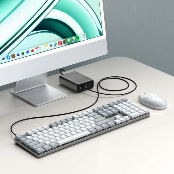 Satechi SM3 Slim Mechanical Backlit BT Keyboard, Light, weiß/grau, low-profile BROWN Switches, USB/Bluetooth, US