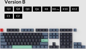 Keychron OEM Dye-Sub Keycap-Set Hacker - Version B, Kunststoff (PBT), Hacker, blau/grün, 114 Tasten, ANSI-US