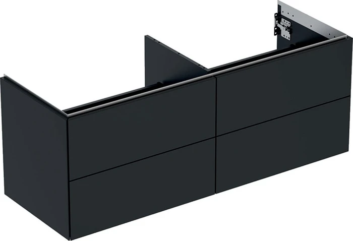 Geberit ONE Unterschrank für Aufsatzwaschtisch, mit vier Schubladen, 135cm, schwarz/lackiert matt
