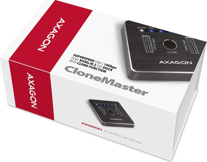 Axagon M.2 PCIe Clone Master Dockingstation, USB-C 3.1