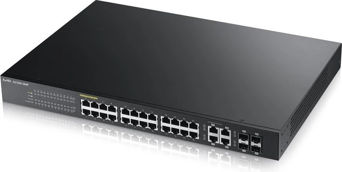 Zyxel GS1920 Rackmount Gigabit Smart Switch, 24x RJ-45, 4x RJ-45/SFP, 375W PoE+