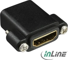 InLine HDMI Adapter, Buchse auf Buchse, vergoldet mit Gewinde (17600N)