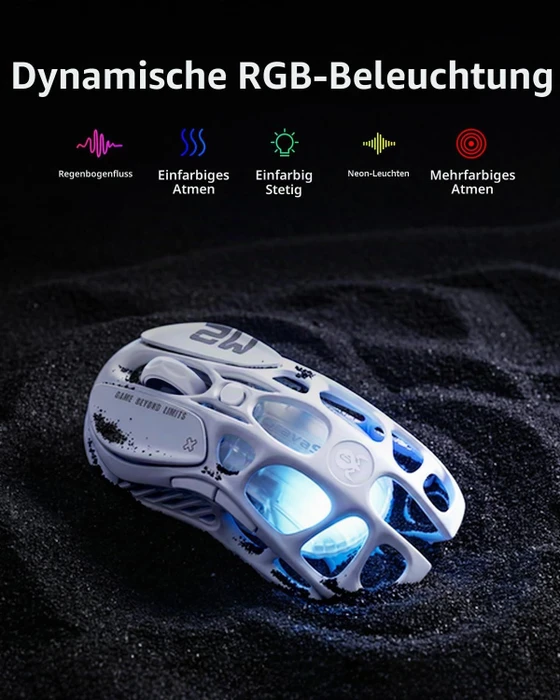 GravaStar Mercury M2 Wireless Gaming Mouse, Opaline White, USB/Bluetooth