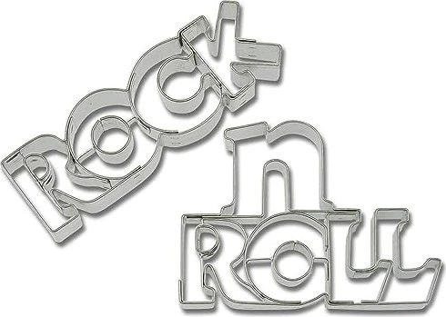 Städter Rock n Roll-Schriftzug Präge-Ausstecher-Set, 2-tlg.