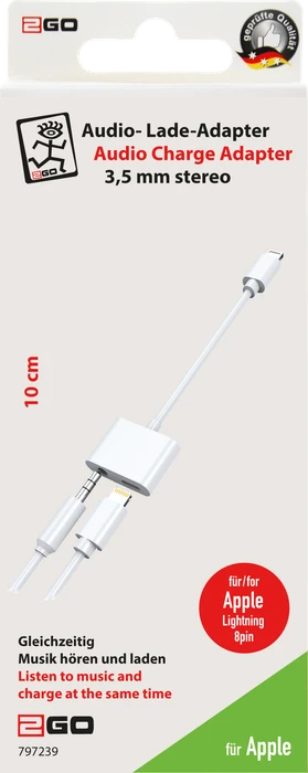 2GO Audio Ladeadapter 3.5mm Klinke weiß