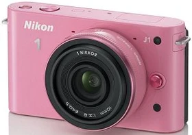 Nikon 1 J1 pink mit Objektiv 1 NIKKOR 10mm 2.8