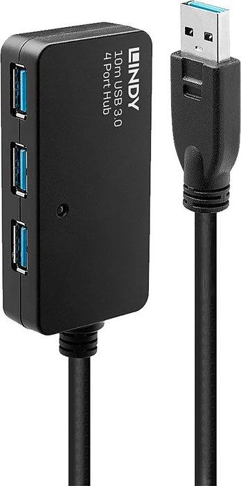 Lindy Active Extension Pro Hub 10m USB-Hub, 3x USB-A 3.0, USB-A 3.0 [Stecker]