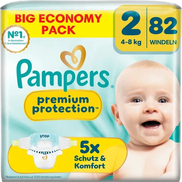 Pampers Premium Protection Gr.2 Einwegwindel, 4-8kg, 82 Stück