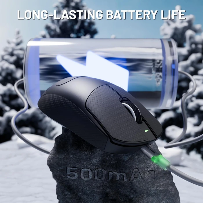 Attack Shark X8 Ultra 8KHz Tri-mode Wireless Gaming Mouse, schwarz, inkl. Grip Tape, USB/Bluetooth