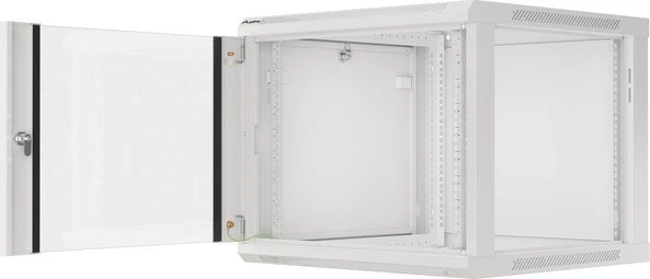 Lanberg WF01 Series 19" Wandschrank 9HE, hängend, Flatpack, V2, Glastür, IP20, RAL 7035, 600mm tief