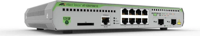 Allied Telesis CentreCOM GS970M Desktop Gigabit Managed Switch, 8x RJ-45, 2x SFP