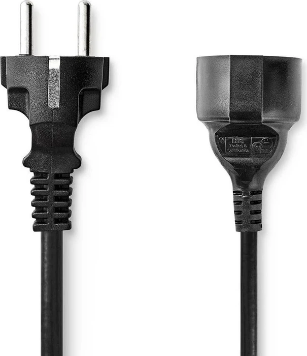 Nedis Schutzkontaktstecker zu Schutzkontaktsbuchse, 5m, schwarz