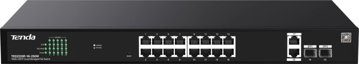 Tenda TEG200 Rackmount Gigabit Smart Switch, 18x RJ-45, 2x SFP, 230W PoE+