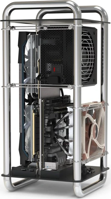 Streacom DA6 XL Open Frame chrom, Mini-ITX