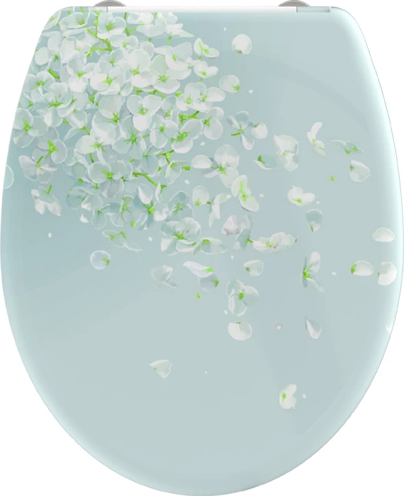 Schütte Duroplast WC-Sitz mit Absenkautomatik und Schnellverschluss flower in the wind