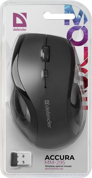 Defender Accura MM-295 Wireless Optical Mouse schwarz, USB
