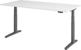 Hammerbacher Ergonomic Aktiv XBHM12 elektrisch höhenverstellbarer Sitz-Steh-Schreibtisch 200x100cm weiß/graphit