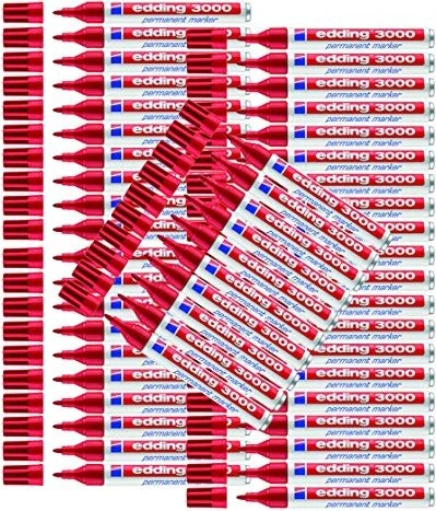 edding 3000 Permanentmarker rot, 50er-Pack