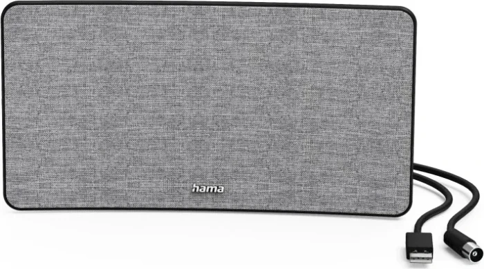 Hama Zimmerantenne "Stoff-Design", DVB-T2, aktiv, Grau/Schwarz