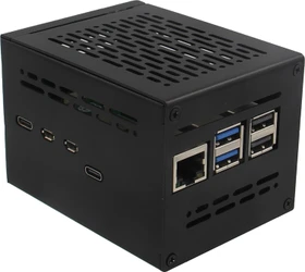 Geekworm Gehäuse für Raspberry Pi 5 X1200 Shield, schwarz