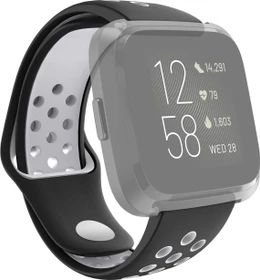 Hama Ersatzarmband Sport für Fitbit Versa 2 grau/schwarz