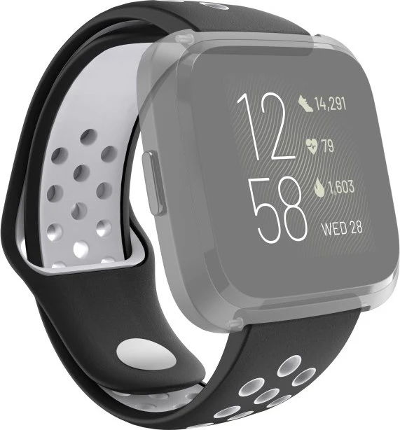 Hama Ersatzarmband Sport für Fitbit Versa 2 grau/schwarz
