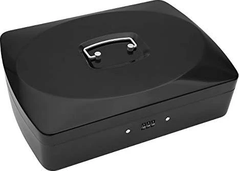 Wedo DIN A4 Geldkassette, schwarz, mechanische Zahlenkombination