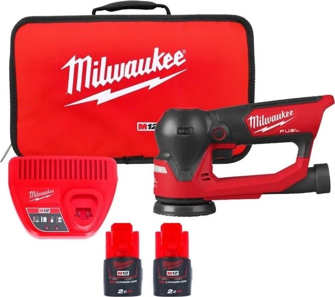 Milwaukee M18 Fuel FSDR75-202B Akku-Exzenterschleifer inkl. Tasche + 2 Akkus 2.0Ah