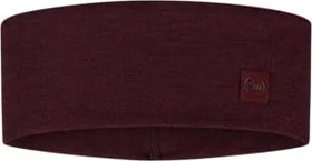 Buff Solid Merino Wide Stirnband solid garnet