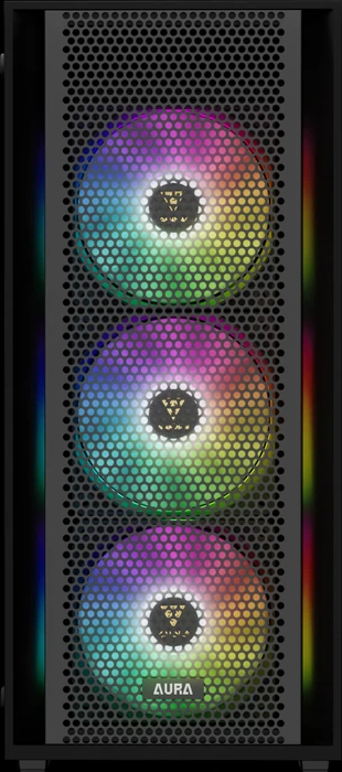 Gamdias Aura GC2 Elite ARGB, schwarz, Glasfenster