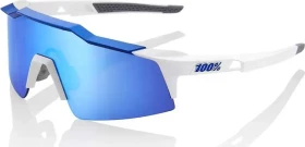 100% Speedcraft SL matte white/hiper silver mirror-clear lens