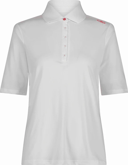 CMP Stretch Pique Uni Poloshirt kurzarm weiß (Damen)
