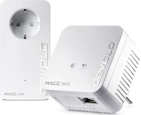 devolo Magic 1 WiFi Mini Starter Kit, FR-Region/Typ E, Powerline/WLAN-Access Point und Powerline-Adapter Set, 2er-Bundle (8562 / 8565)
