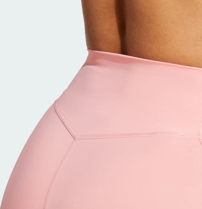 adidas Optime 4-Inch Raw-Cut-Hem Hose lang semi pink spark (Damen)