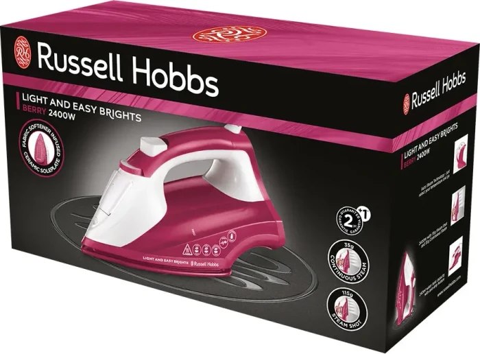 Russell Hobbs Light & Easy Brights Dampfbügeleisen berry