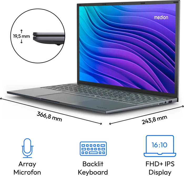 Medion E16443, Core i5-13420H, 16GB RAM, 1TB SSD, DE