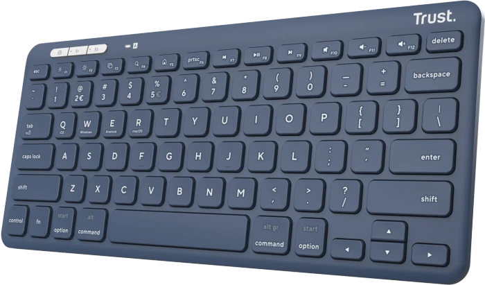 Trust Lyra Compact Wireless Keyboard, blau, USB/Bluetooth, US