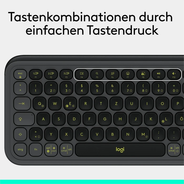 Logitech POP Icon Keys, Graphite & Green, Logi Bolt, USB/Bluetooth, DE