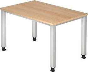 Hammerbacher Ergonomic Plus Q-Serie VQS12/E Schreibtisch 120x80cm Eiche/silber