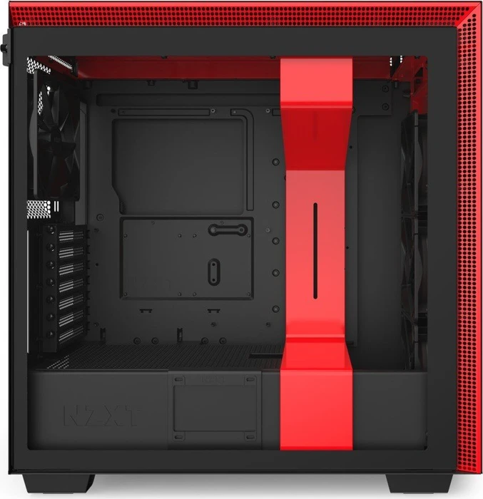 NZXT H710, schwarz/rot, Glasfenster