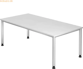 Hammerbacher Ergonomic Plus H-Serie HS2E/W/S Schreibtisch 200x100cm weiß/silber