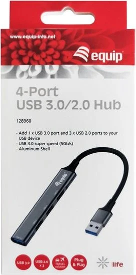 Equip 4 Port USB Hub, USB-A 3.0 [Stecker]